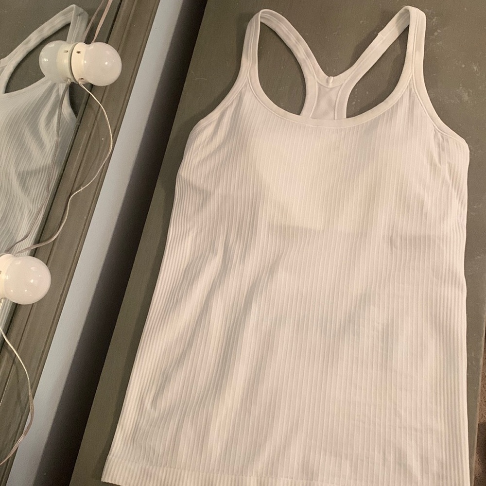Lululemon White Ebb to Street Tank